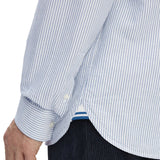 FRED PERRY OXFORD STRIPE BUTTON DOWN SHIRT - BLUE / WHITE