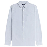 FRED PERRY OXFORD STRIPE BUTTON DOWN SHIRT - BLUE / WHITE