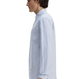 FRED PERRY OXFORD STRIPE BUTTON DOWN SHIRT - BLUE / WHITE