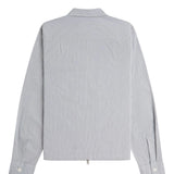 FRED PERRY STRIPED SEERSUCKER ZIP THRU OVERSHIRT - BLUE / WHITE