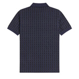 FRED PERRY GEOMETRIC POLO SHIRT - TWILIGHT NAVY