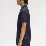 FRED PERRY GEOMETRIC POLO SHIRT - TWILIGHT NAVY