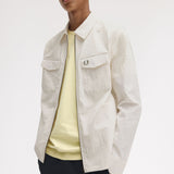FRED PERRY REVERSE ZIP THROUGH OVERSHIRT / JACKET - LIGHT ECRU