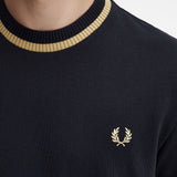 FRED PERRY CREW NECK PIQUE TSHIRT - BLACK