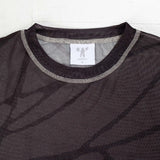 CANDICE UNISEX SCRIBBLE MESH TOP - BLACK / BROWN