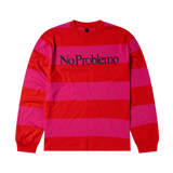 NO PROBLEMO STRIPPED LS TSHIRT - RED / PINK