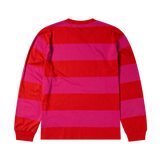 NO PROBLEMO STRIPPED LS TSHIRT - RED / PINK