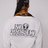 NO PROBLEMO STICKER LS TSHIRT  - WHITE