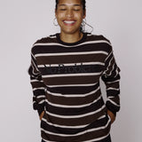 NO PROBLEMO STRIPED LS TSHIRT - BROWN