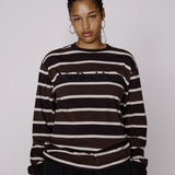 NO PROBLEMO STRIPED LS TSHIRT - BROWN