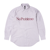 NO PROBLEMO LS STRIPED OXFORD SHIRT - RED