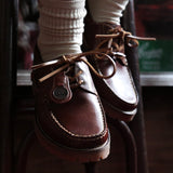 1ST PRODUCT + WILD RHINO PEAKED 3 EYE LUG MOC BOAT - COGNAC