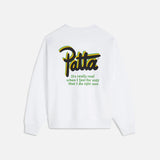 PATTA BLOCK PARTY CREWNECK SWEATER  - LIGHT GREY MELANGE / WHITE