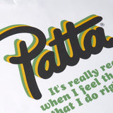 PATTA BLOCK PARTY CREWNECK SWEATER  - LIGHT GREY MELANGE / WHITE