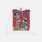 PATTA BLOCK PARTY CREWNECK SWEATER  - LIGHT GREY MELANGE / WHITE