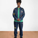PATTA WHOLE LOTTA LOVE LABELS DENIM PANT - BLUE