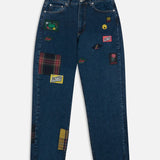 PATTA WHOLE LOTTA LOVE LABELS DENIM PANT - BLUE