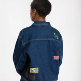 PATTA WHOLE LOTTA LABELS DENIM JACKET - BLUE