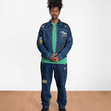 PATTA WHOLE LOTTA LABELS DENIM JACKET - BLUE