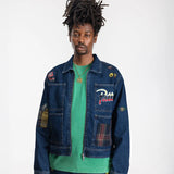 PATTA WHOLE LOTTA LABELS DENIM JACKET - BLUE