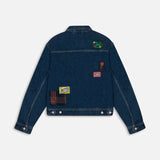 PATTA WHOLE LOTTA LABELS DENIM JACKET - BLUE