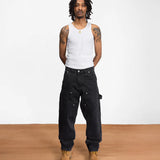 PATTA DOUBLE KNEE DENIM PANTS - BLACK