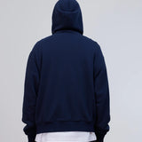 PATTA WAFFLE REVERSIBLE ZIP UP HOODED SWEATSHIRT - NAVY IRIS