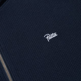 PATTA WAFFLE REVERSIBLE ZIP UP HOODED SWEATSHIRT - NAVY IRIS