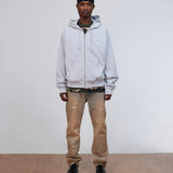 PATTA WAFFLE REVERSIBLE ZIP UP HOODED SWEATSHIRT - GREY HEATHER