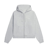 PATTA WAFFLE REVERSIBLE ZIP UP HOODED SWEATSHIRT - GREY HEATHER