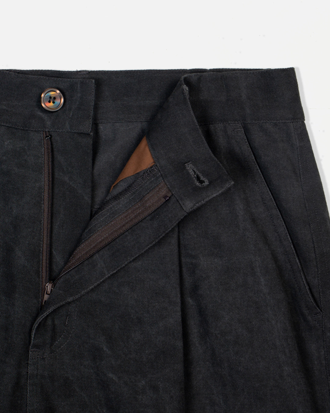 CANDICE DISTANT WASH PLEATED PANTS - BLACK
