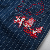 BUZZCUT SEEKER PINSTRIPE DENIM SHORTS - BLUE