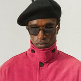 COLOUR PLANE MOLESKIN FRENCH CHORE JACKET - FROMBASIE RED