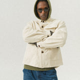 COLOUR PLANE MOLESKIN FRENCH CHORE JACKET - PASTIS CREAM