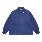 COLOUR PLANE MOLESKIN FRENCH CHORE JACKET - MARSEILLE BLUE