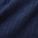 BUTTER PLEATED HERRINGBONE DENIM SHORTS - INDIGO NAVY