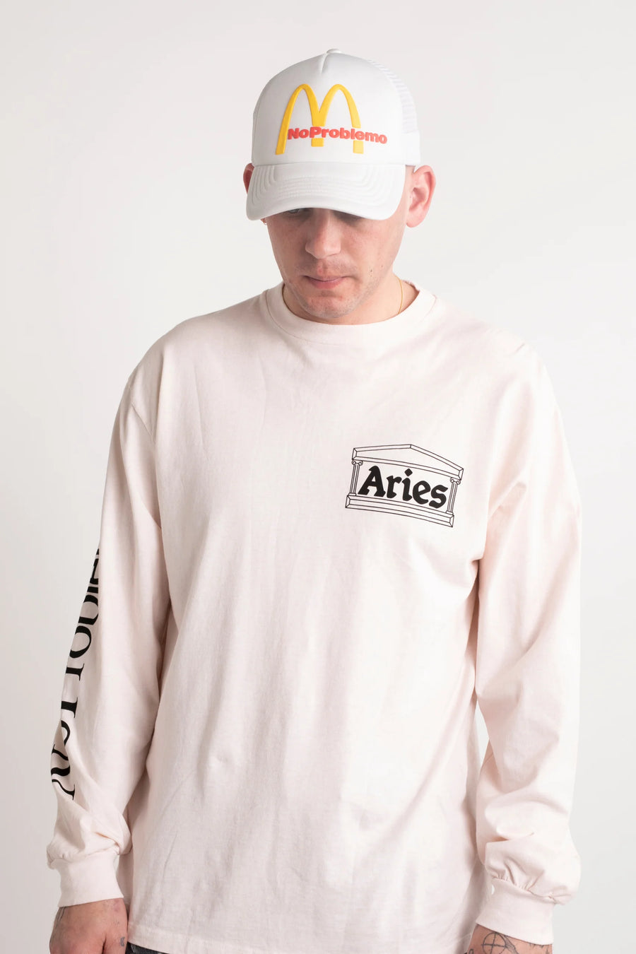 ARIES RAT LS TSHIRT - PALE PINK