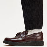 FRED PERRY + GEORGE COX LEATHER TASSEL LOAFER - OX BLOOD