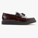 FRED PERRY + GEORGE COX LEATHER TASSEL LOAFER - OX BLOOD