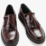 FRED PERRY + GEORGE COX LEATHER TASSEL LOAFER - OX BLOOD