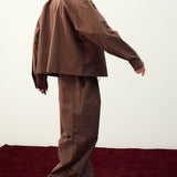 CANDICE AIR NYLON SHIRT JACKET - BROWN