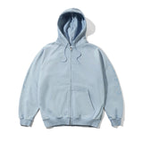 BUTTER SCRAWLING ZIP-THROUGH HOODIE - WASHED OCEAN