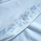 BUTTER SCRAWLING ZIP-THROUGH HOODIE - WASHED OCEAN