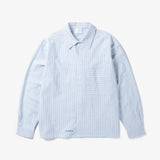 CANDICE ENTREE OXFORD STRIPE LS SHIRT - BLUE