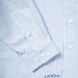CANDICE ENTREE OXFORD STRIPE LS SHIRT - BLUE