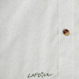 CANDICE ENTREE OXFORD STRIPE SS SHIRT - GREEN