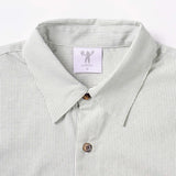 CANDICE ENTREE OXFORD STRIPE SS SHIRT - GREEN