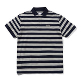 BUTTER STRIPED POLO SHIRT - NAVY / GREY
