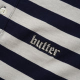 BUTTER STRIPED POLO SHIRT - NAVY / GREY