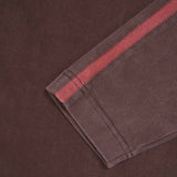 CANDICE WASHED RACER LS TSHIRT - BROWN / RED STRIPE